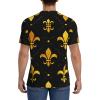 Stylish Athletic Sports Jersey Fleur-De-Lis-Retro-Gold Men's Rugby Jersey X-Large view 4