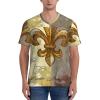 Stylish Athletic Sports Jersey Fleur-De-Lis-Retro Men's Rugby Jersey Large Black view 2