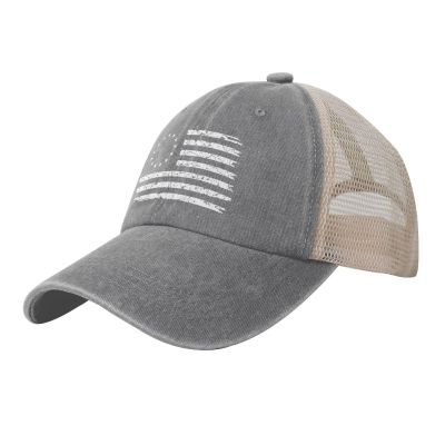 13 Star Betsy Ross Flag Baseball Cap Women Men Mesh Back Denim Hat Vintage Trucker Hats Dad Caps
