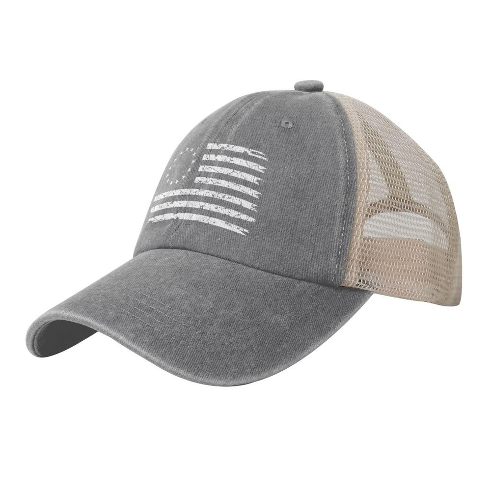13 Star Betsy Ross Flag Baseball Cap Women Men Mesh Back Denim Hat Vintage Trucker Hats Dad Caps