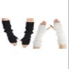 Arm Warmers, Fashion Winter Long Fingerless Gloves Knit Mitten Gloves Wrist Warmer with Thumb Hole for Women, Stretchy Arm Sleeves for Women, Black, White view 1