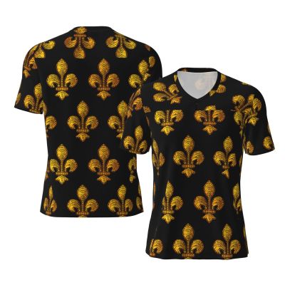 Stylish Athletic Sports Jersey Marie-Fleur-De-Lis Men's Rugby Jersey Xx-Large Black
