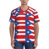 Stylish Athletic Sports Jersey Puerto-Rico-Flag Men's Rugby Jersey X-Large view 3