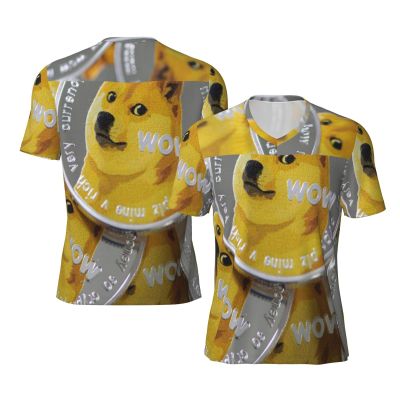 Stylish Athletic Sports Jersey Dog-Dogecoin-Shiba-Inu Men's Rugby Jersey Medium Black