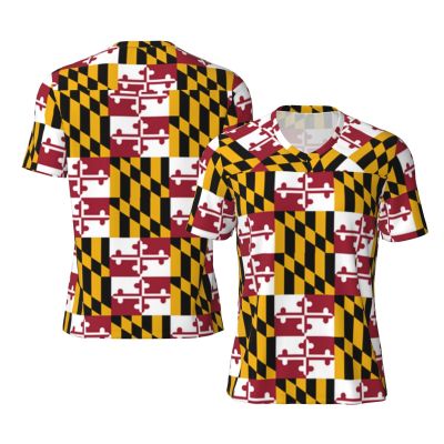 Stylish Athletic Sports Jersey Maryland-Flag-Pride Men's Rugby Jersey Small