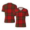Stylish Athletic Sports Jersey Red-Scottish-Pattern Men's Rugby Jersey 4X-Large view 1