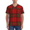 Stylish Athletic Sports Jersey Red-Scottish-Pattern Men's Rugby Jersey 4X-Large view 2