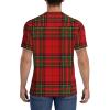 Stylish Athletic Sports Jersey Red-Scottish-Pattern Men's Rugby Jersey 4X-Large view 4