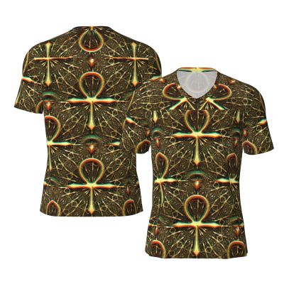 Stylish Athletic Sports Jersey Ankh-Egyptian-Symbol Men's Rugby Jersey 3X-Large Black