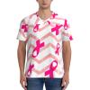 Stylish Athletic Sports Jersey Breast-Cancer-Awareness Men's Rugby Jersey 3X-Large Black view 3