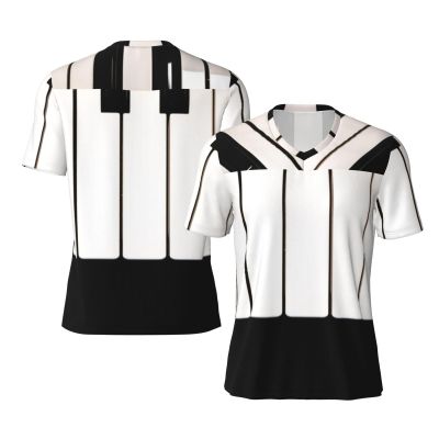 Stylish Athletic Sports Jersey 3D-Piano-Keyboard Men's Rugby Jersey 4X-Large Black