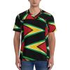 Stylish Athletic Sports Jersey Guyana-Flag-Jamaica-Plaid Men's Rugby Jersey Medium view 3