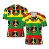Stylish Athletic Sports Jersey Rasta-Peace-Sign Men's Rugby Jersey X-Large Black view 1