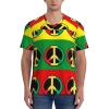 Stylish Athletic Sports Jersey Rasta-Peace-Sign Men's Rugby Jersey X-Large Black view 2