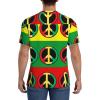 Stylish Athletic Sports Jersey Rasta-Peace-Sign Men's Rugby Jersey X-Large Black view 4