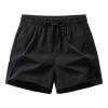 Generic Mens Shorts 5 Inch Lightweight Drawstring Waist Athletic Shorts Summer Quick Dry Beach Gym Workout Running Casual Shorts Black, Small view 1