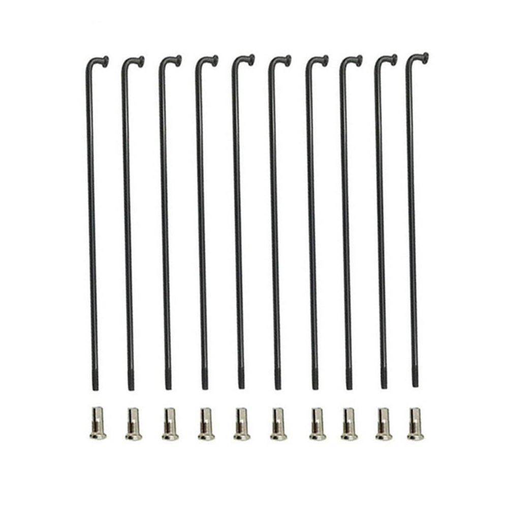 USJIAHAO 12G 2.6 Mm E-bike Spokes Black Color J-bend Electric Bike Motor Wheel Spokes Diameter 2.6 Mm 45# Steel Material E-bicycle Spokes(190mm)