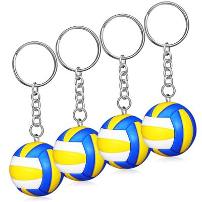 CORHAD 4pcs Volleyball Keychain Key Charm Volleyball Pendant Sports Keyring Party Favors Bag Accessory