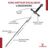 Armory Replicas - King Arthur's Legendary Excalibur Sword - 44" Stainless Steel Blade, Intricate Dragon Design, Includes Genuine Leather Sheath (Black) view 3