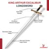 Armory Replicas Pendragon's Sword of Fury - Gold & Black 45" Stainless Steel Blade with Engraved Dragons and Lions, Includes Faux Leather Scabbard (Gold & Black) view 3