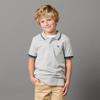 Hope & Henry Boys' Organic Short Sleeve Knit Pique Polo Shirt, Medium, Dark Gray Heather view 2