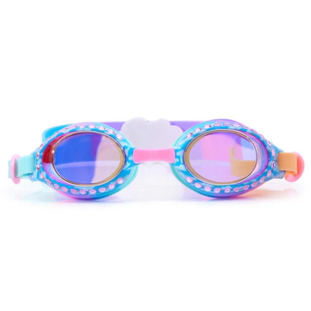 Bling 2O Girls' Purple Gems Kids Swimming Goggles (Ages 3+ up) - UV Protection, Latex-Free, 100% Silicone Material - Includes Anti-Fog & Adjustable Head Strap