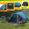 6 Person Camping Tent - Water-Resistant Cabin Style Outdoor Shelter with Built-in Screen Tent and Carrying Bag by Wakeman Outdoors (Blue) view 3