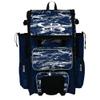 Boombah Rolling Superpack Baseball/Softball Gear Bag - Telescopic Handle - Holds 4 Bats - Wheeled Version - Razor Navy/Gray/White
