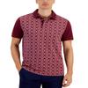 Alfani Men's Niko Regular Fit Geo Jacquard Polo Shirt Maroon Banner Red Small view 1