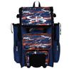 Boombah Rolling Superpack Baseball/Softball Gear Bag - Telescopic Handle - Holds 4 Bats - Wheeled Version - Razor Royal Blue/Orange/White view 1