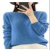 Shanghai Story 100% Merino Wool Sweater Women Fall Winter Warm Knitted Pullover Crewneck Long Sleeve Sweater Haze Blue M view 1