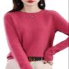 Shanghai Story 100% Merino Wool Sweater Women Fall Winter Warm Knitted Pullover Crewneck Long Sleeve Sweater Raspberry L view 1