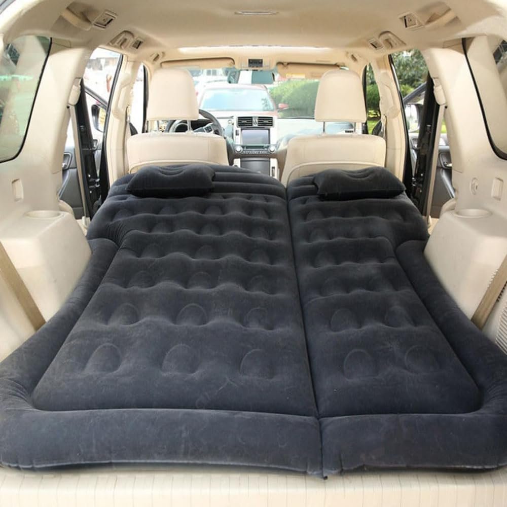 SNMHH Car Inflatable Mattress for Mazda CX-9, Thickened Bed Cushion Camping Travel Sleeping Gear Back Seat Portable Air Pillow Inflator,Black-C, size:c
