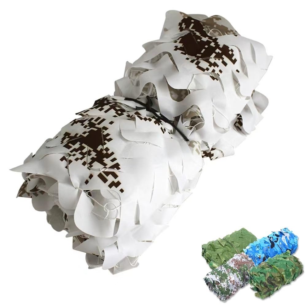 NILZA Snow Camo Net Camouflage Netting White, Outdoor Shade Netting Oxford Fabric, Camouflage Nets 1010 2020 Reinforced Camouflage Net For Hunting Blind Shooting Party Camping(10mX10m/(32.8x32.8ft))