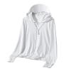 amaon Essential Men UPF 50 Light Jacket Zip Up Hoodie Breathable Long Sleeve SPF Fishing Hiking UV Sun Shirts Sun Protection Clothing White view 1