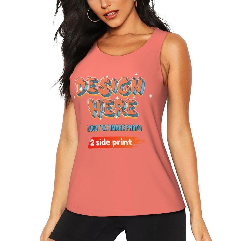 Custom Tank Top Design Your Own Text Personalized Tank Top Suitable for Work Daily Life Travel Running Perfect for Business Work Personalized Gifts Medium OrangeRed