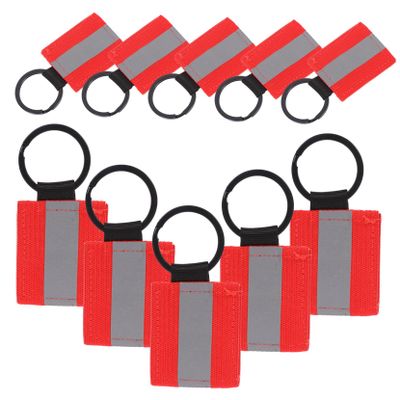 FOYTOKI Essential for Night Out 10pcs Reflective Keychain Labels Backpack Pendants Lightweight Easy to Install for Visibility