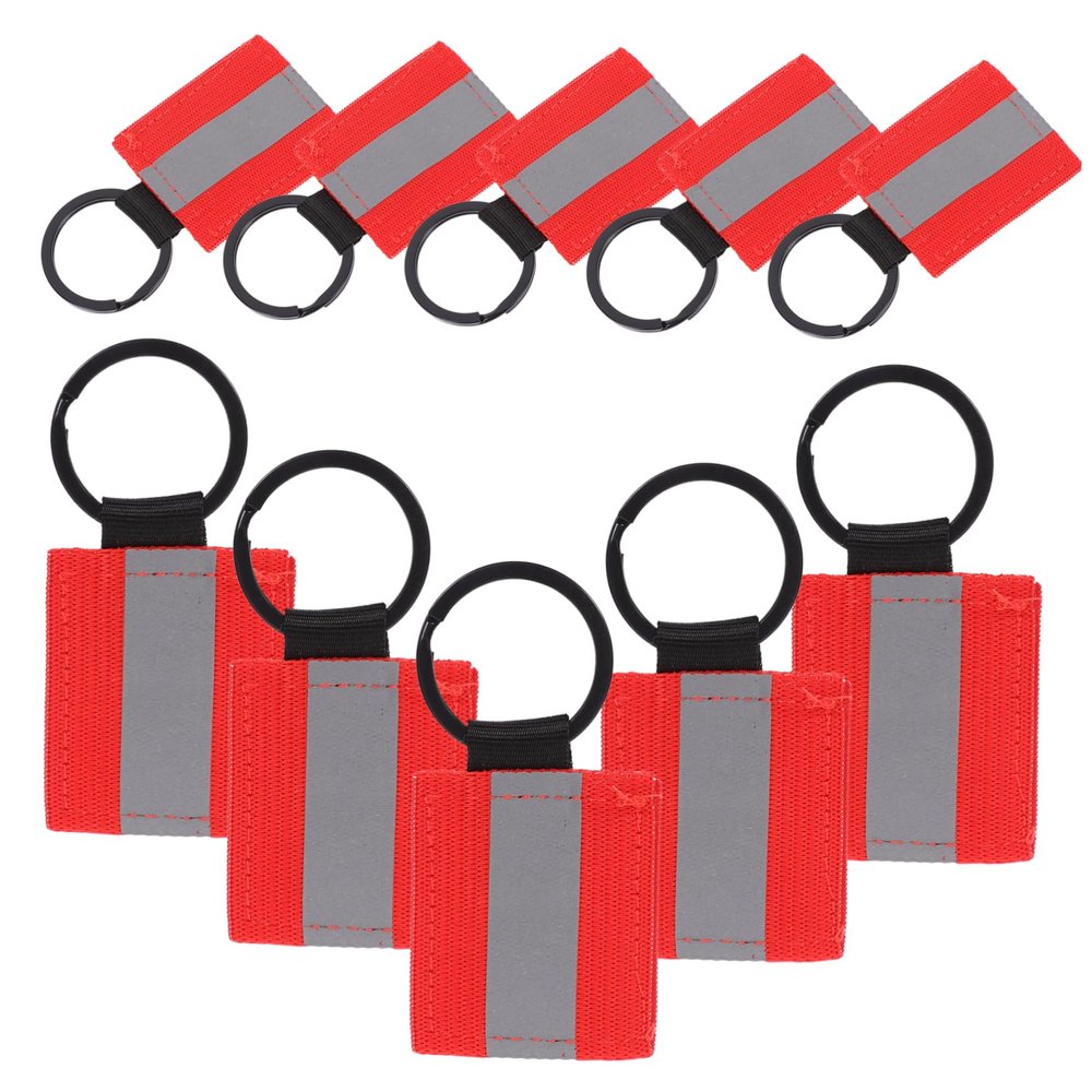 FOYTOKI Essential for Night Out 10pcs Reflective Keychain Labels Backpack Pendants Lightweight Easy to Install for Visibility