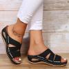 NineFit Basics today 2024 orders placed by me recently womens sandals dressy Womens Sandals Wedge Comfortable: Orthopedic Wedge Sandalias Women - Slip on Platform Sandals, 9.5 Wide, 00-black view 2