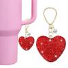 Etyishe Compatible with Cup Accessories,Red Glitter Heart Charm for Cup with Handle,Bling Cute Keychain for Water Bottles 40&30 Oz Tumbler for Girls Women(Red) view 1