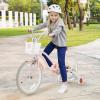 COSTWAY Kids Bike, 18 Inch Toddler Children Bike w/Kickstand, Training Wheels, Hand & Coaster Brakes, Adjustable Saddle & Handlebar, Basket, Bell, Kids Bicycle for Girls Boys Aged 3-8 Years Old, Pink view 2