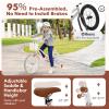COSTWAY Kids Bike, 18 Inch Toddler Children Bike w/Kickstand, Training Wheels, Hand & Coaster Brakes, Adjustable Saddle & Handlebar, Basket, Bell, Kids Bicycle for Girls Boys Aged 3-8 Years Old, Pink view 4