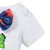 MOMMY'S NEW MAN Toddler Baby Boys 1/2 Birthday Dinosaur Cake Smash Outfit Short Sleeve Bodysuit Bloomers Adjustable Back Suspenders (6-12 Months) view 3