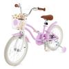 COSTWAY Kids Bike, 18 Inch Toddler Children Bike w/Kickstand, Training Wheels, Hand & Coaster Brake, Adjustable Saddle & Handlebar, Basket, Kid Bicycle for Girls Boys Aged 3-8 Years Old, Light Purple view 1