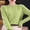 Shanghai Story 100% Merino Wool Sweater Women Fall Winter Warm Knitted Pullover Crewneck Long Sleeve Sweater Fruit Green M view 4