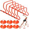 Gemscream 6 Sets 12" Speed Agility Training Hurdles for Athletes Soccer Training Hurdles Agility Training Equipment with Marker Cone Adjustable Training Hurdle Plyometric Hurdles for Basketball