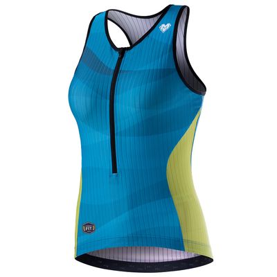MY KILOMETRE Womens Triathlon Top Tri Singlet Racerback Performance Triathlon Top with Back Pockets