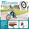 COSTWAY Kids Bike, 18 Inch Toddler Children Bike w/Kickstand, Training Wheels, Hand & Coaster Brakes, Adjustable Saddle & Handlebar, Basket, Kids Bicycle for Girls Boys Aged 3-8 Years Old, Turquoise view 4