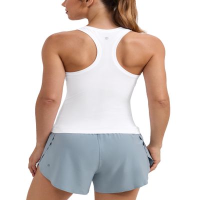 CRZ YOGA Seamless Racerback Tank Waist Length White Large