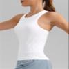 CRZ YOGA Seamless Racerback Tank Waist Length White Large view 4
